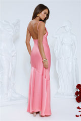 Brilliant Belle Satin Maxi Dress Pink