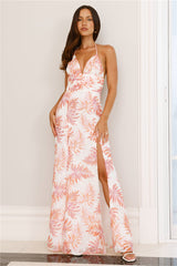 Tropical Nights Halter Maxi Dress Print