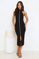 Sweet Temptations Halter Midi Dress Black