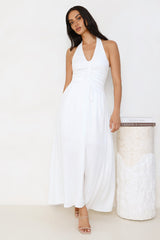 Ocean Kiss Halter Maxi Dress White