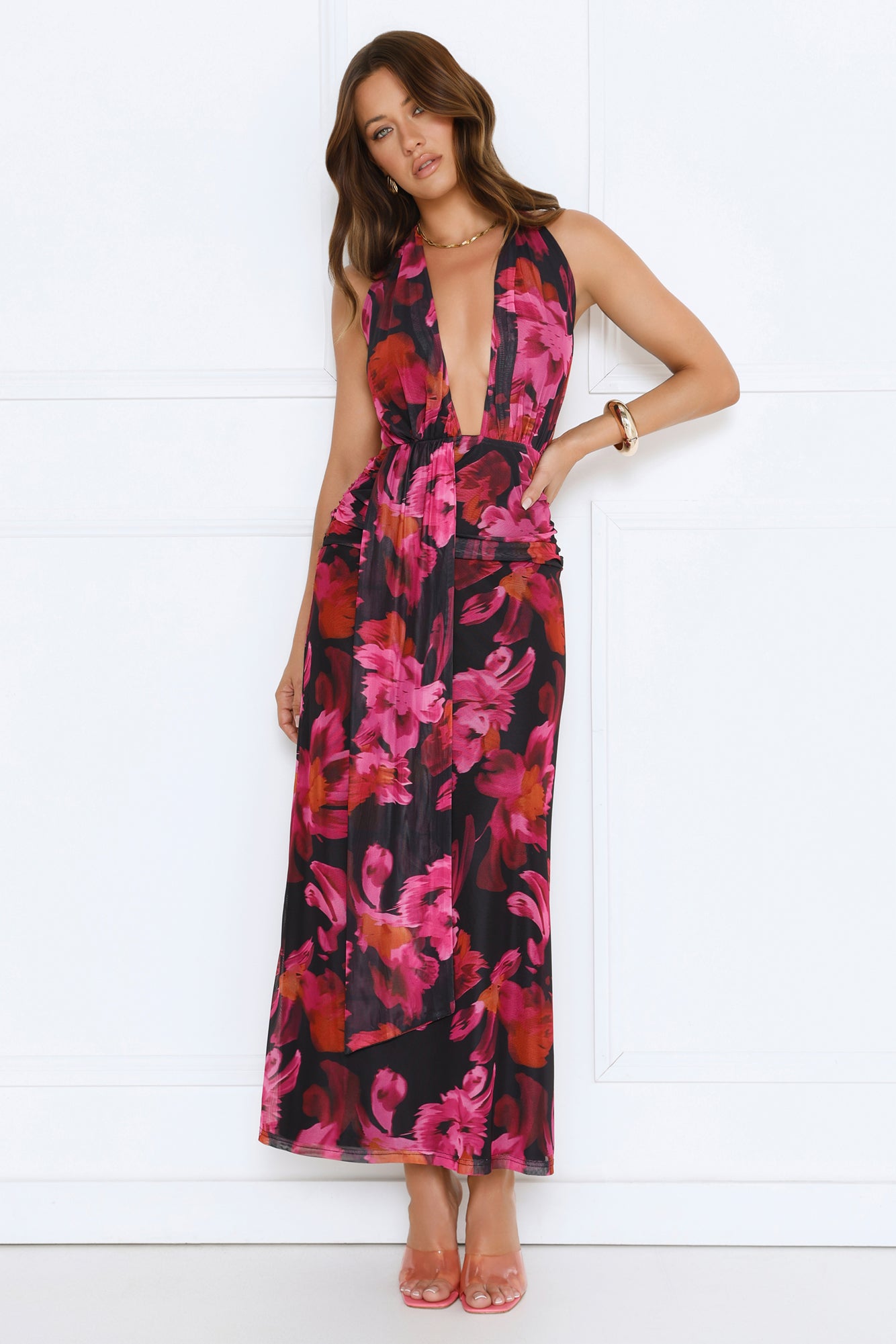 Flirtationship Halter Maxi Dress Print