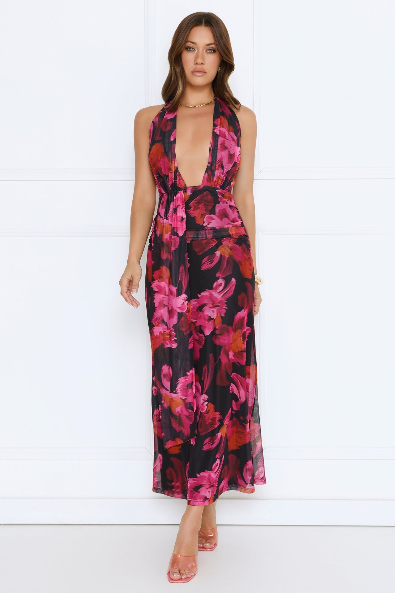 Flirtationship Halter Maxi Dress Print