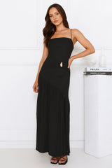 Candlelight Kisses Mesh Maxi Dress Black