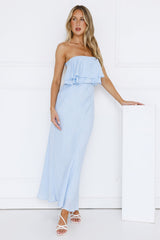 Midnight In Paris Strapless Maxi Dress Blue