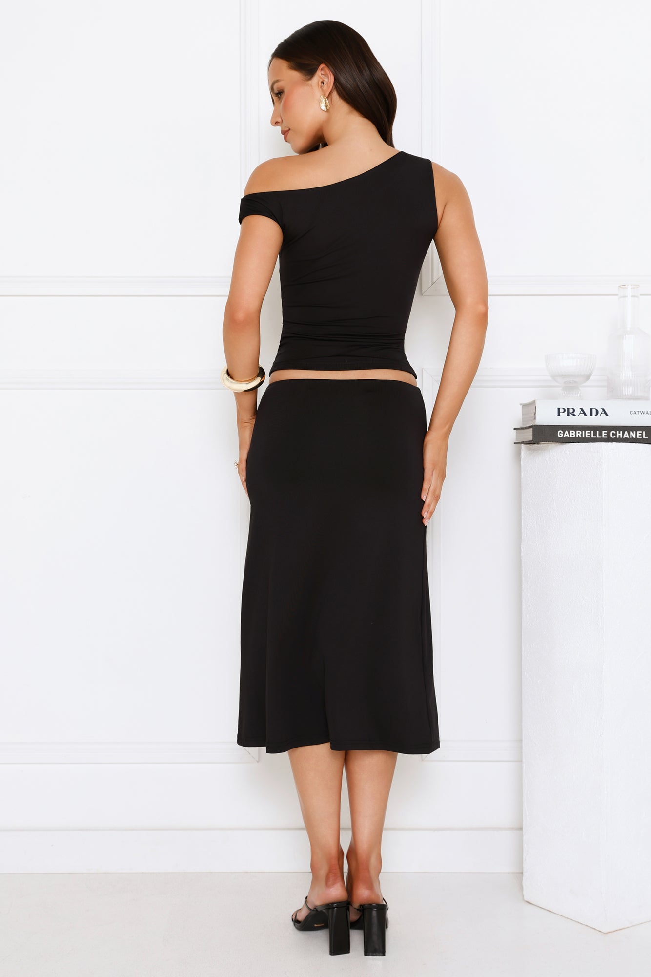 Starlit Muse Off The Shoulder Top Black