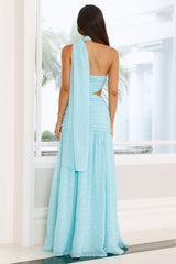 What A Girl Loves Strapless Maxi Dress Blue