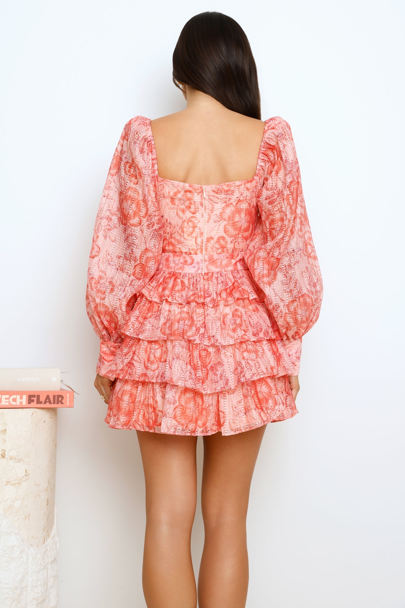 Peachy Promise Long Sleeve Mini Dress Peach