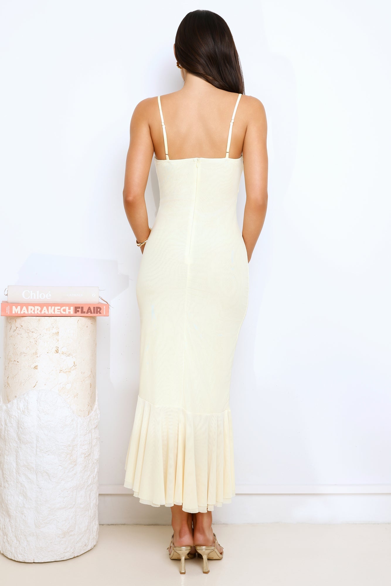 Not Just A Vibe Mesh Midi Dress Yellow