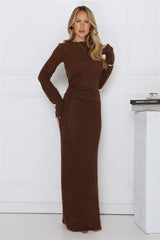 Understated It Girl Maxi Skirt Brown