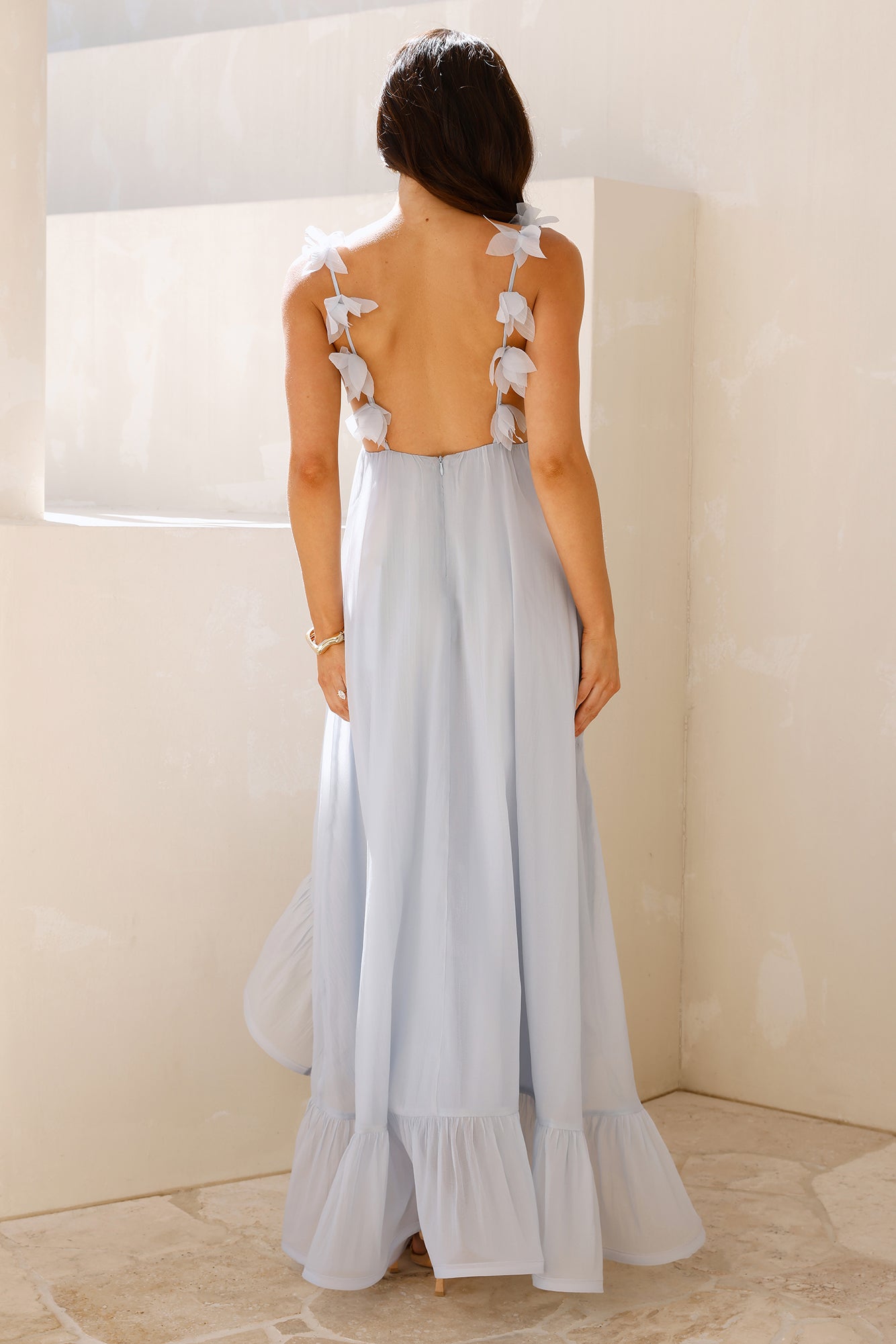 Floating On Florals Maxi Dress Blue