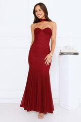 Your Delight Lace Maxi Dress Burgundy