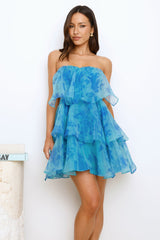 Radiant Joy Strapless Mini Dress Blue