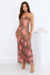 Styled To Swoon Strapless Maxi Dress Leopard