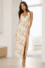 Pure Sophistication Halter Maxi Dress Yellow