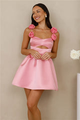 Rosé Romance Satin Mini Dress Pink