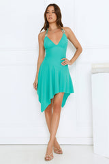Catch My Smile Halter Mini Dress Green