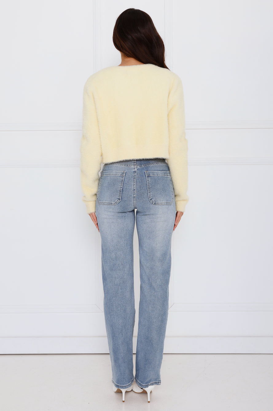 Fuzzy Feelings Knit Cardigan Yellow