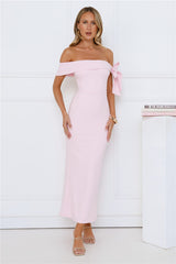 Candlelight Dream Off Shoulder Maxi Dress Pink