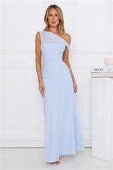 Bloom Baby Off Shoulder Maxi Dress Blue