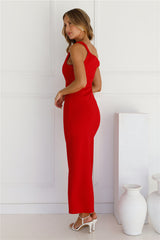 Move Me Off Shoulder Maxi Dress Red