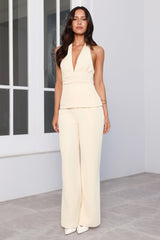 Press Play Tailored Halter Top Lemon