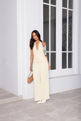 Press Play Tailored Halter Top Lemon