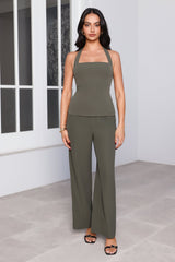 Modern Code Tailored Halter Top Khaki