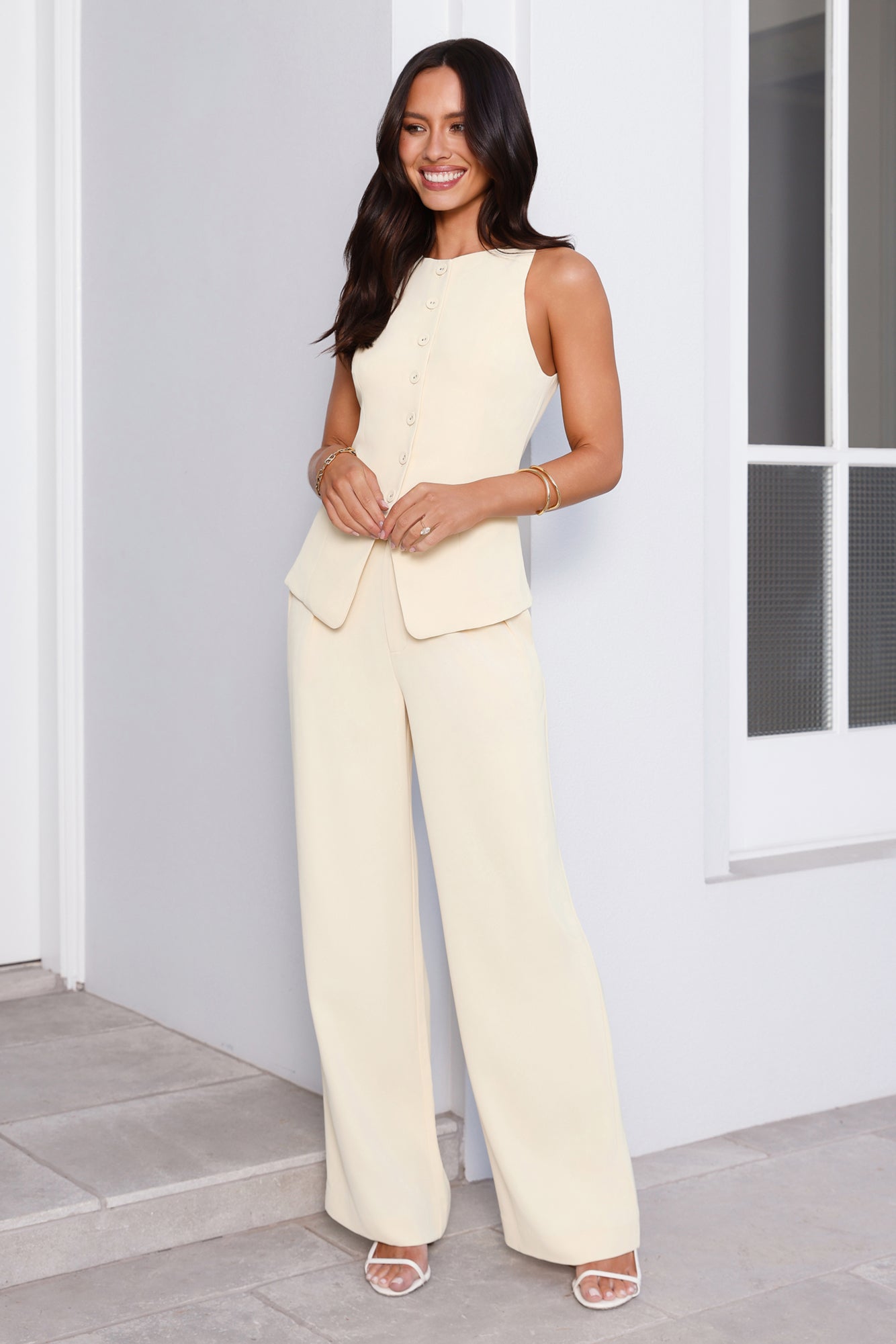 Structure Tailored Vest Top Lemon
