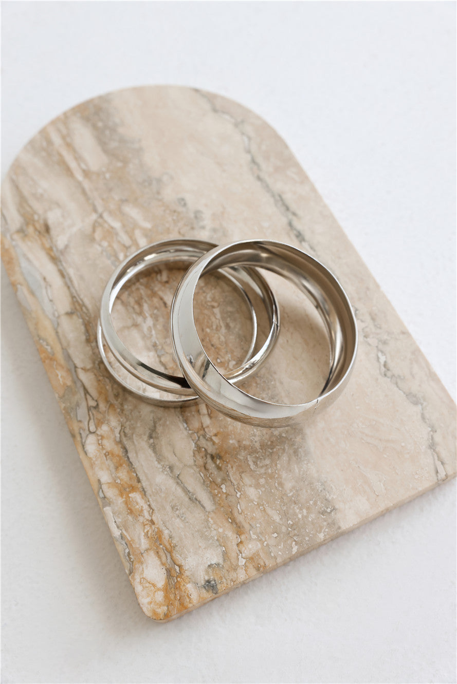 Trendy Style Bangles 3pk Silver