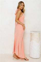 Polished Edge Halter Maxi Dress Orange