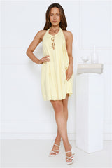 Dreamy Kisses Halter Mini Dress Yellow