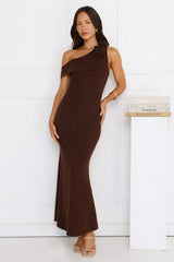 Softest Hour Off Shoulder Maxi Dress Brown
