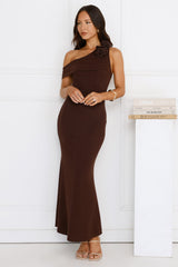 Softest Hour Off Shoulder Maxi Dress Brown