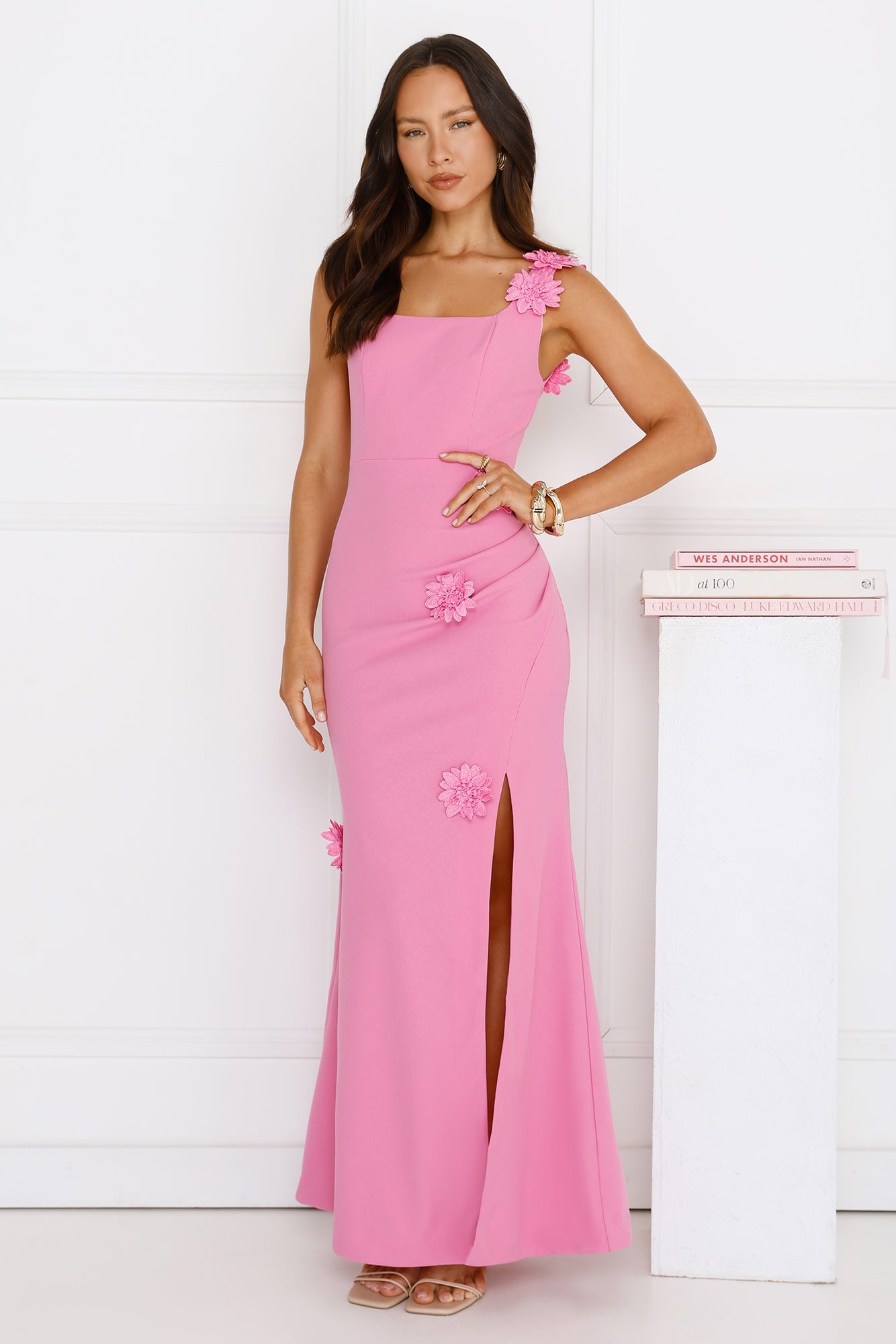 Moonlight Veil Maxi Dress Pink