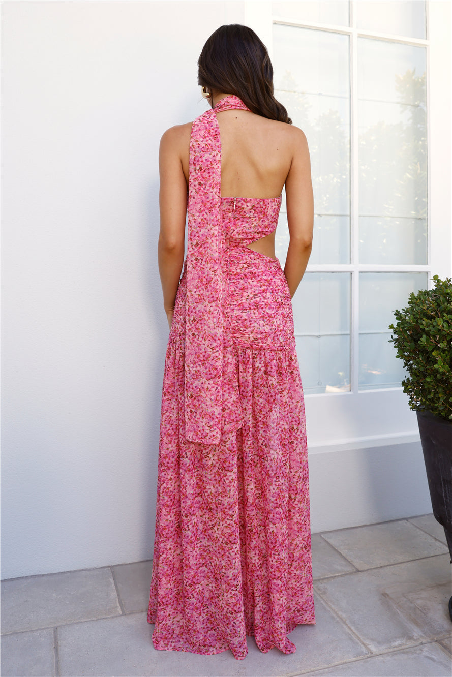 HELLO MOLLY What A Girl Loves Strapless Maxi Dress Pink