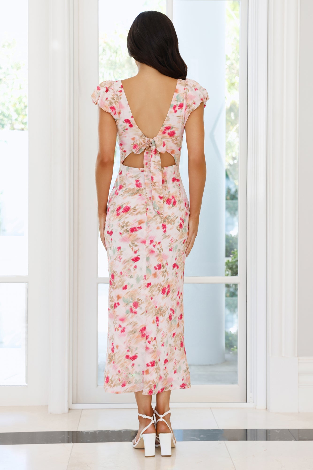Peach Blossom Maxi Dress Pink