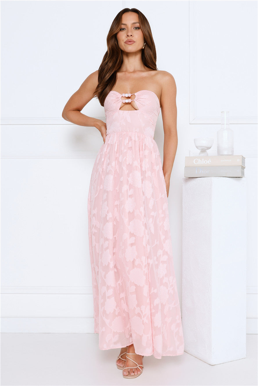 Diva Hour Strapless Maxi Dress Pink