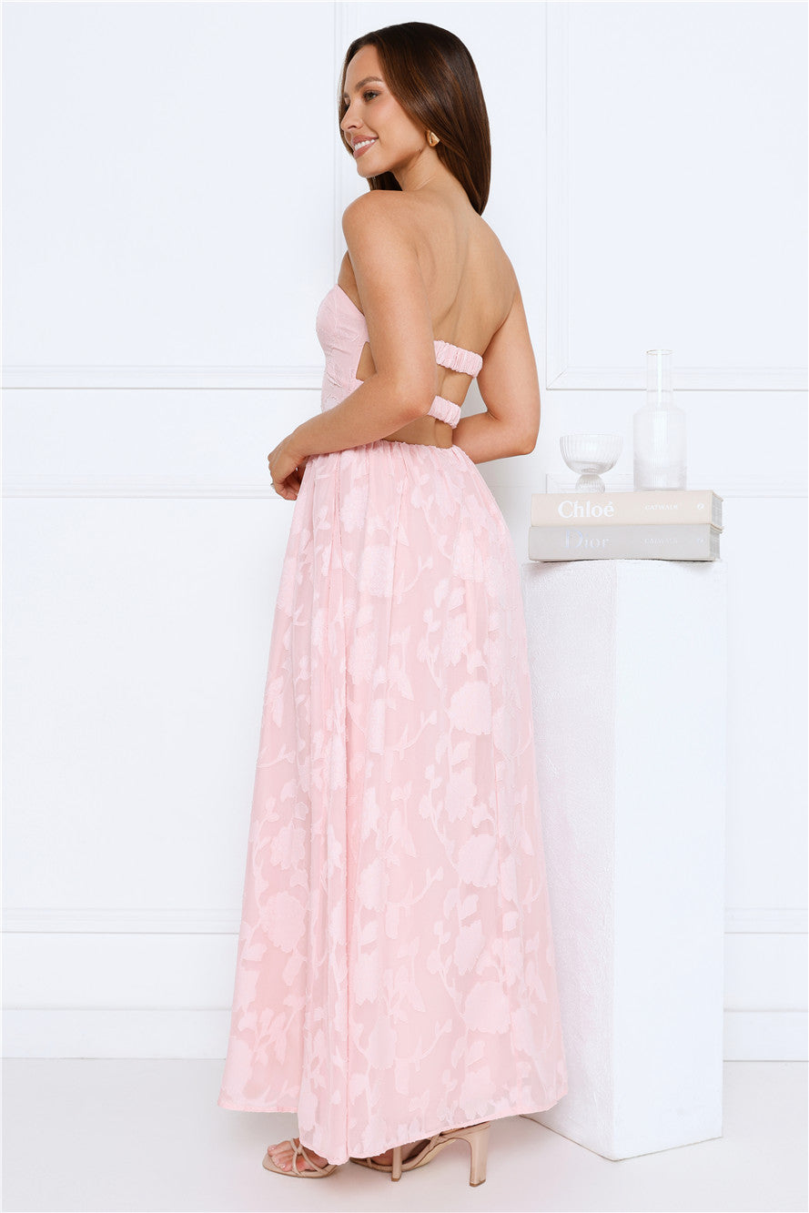 Diva Hour Strapless Maxi Dress Pink