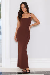 Nightfall In Paradise Knit Maxi Dress Chocolate