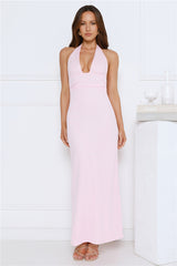 Palm Avenue Halter Maxi Dress Pink