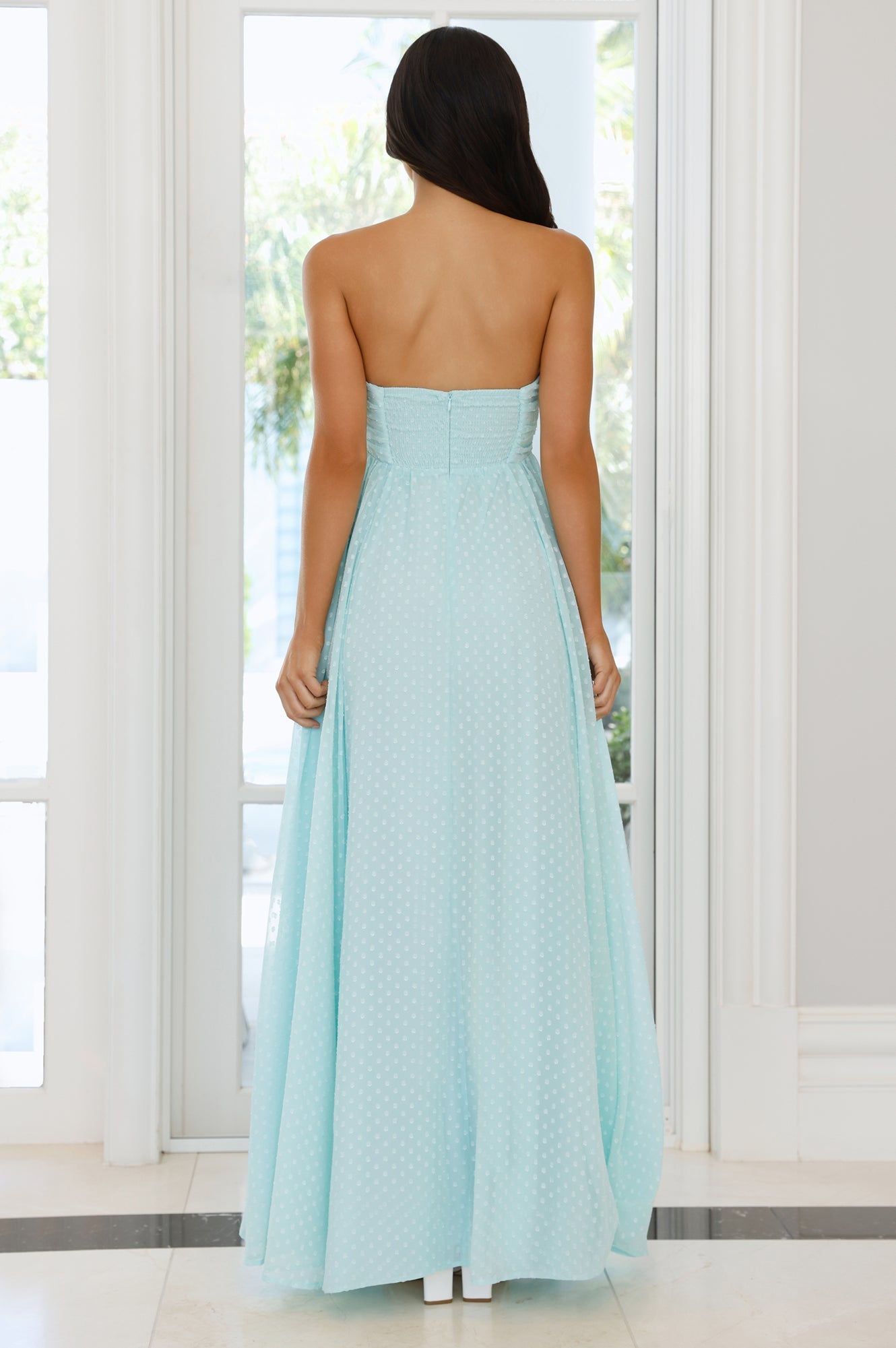 Secluded Grove Strapless Maxi Dress Mint