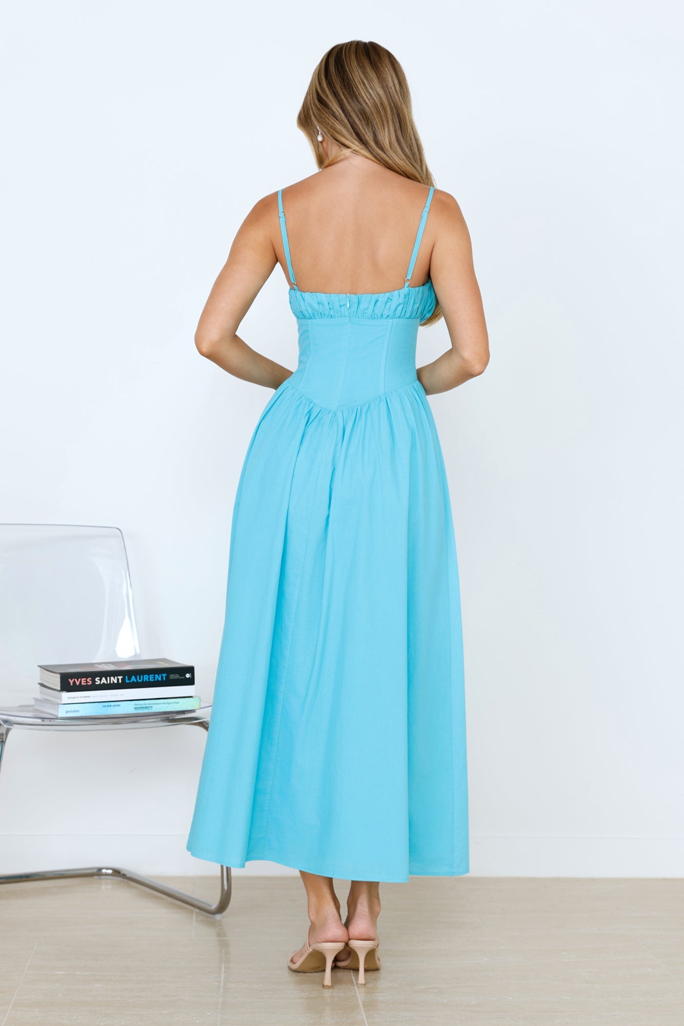 Whimsical Woods Maxi Dress Aqua