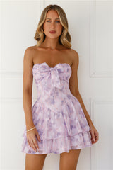 Lavender Haze Strapless Mini Dress Lilac