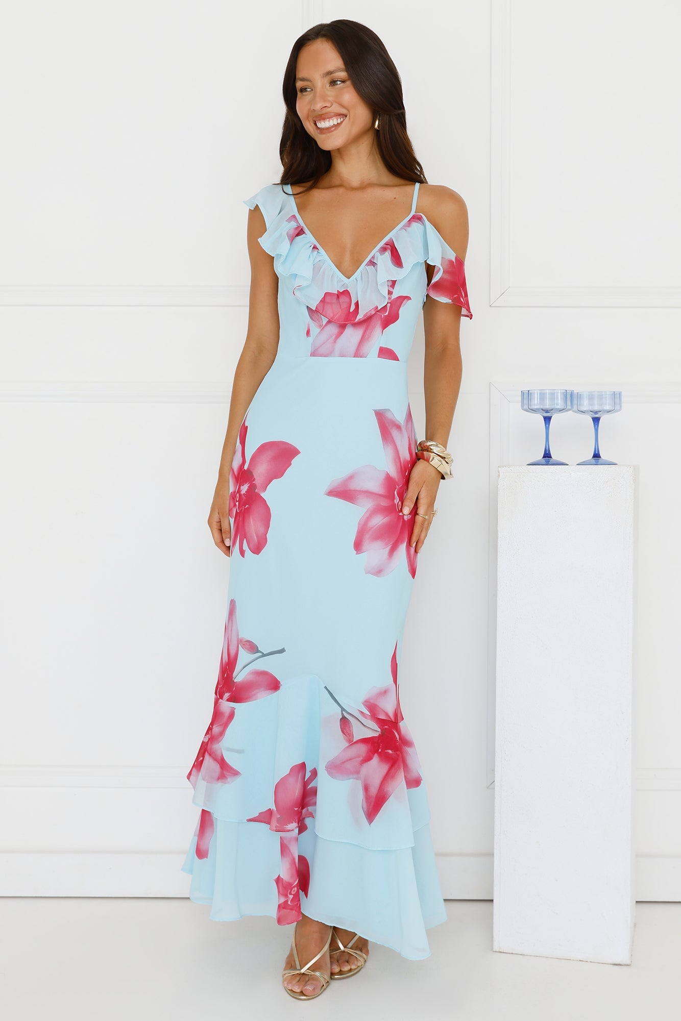 Meadow Mood Maxi Dress Blue