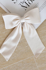 Satin Bow Hair Clip Cream