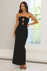 Luxe Lifestyle Strapless Maxi Dress Black