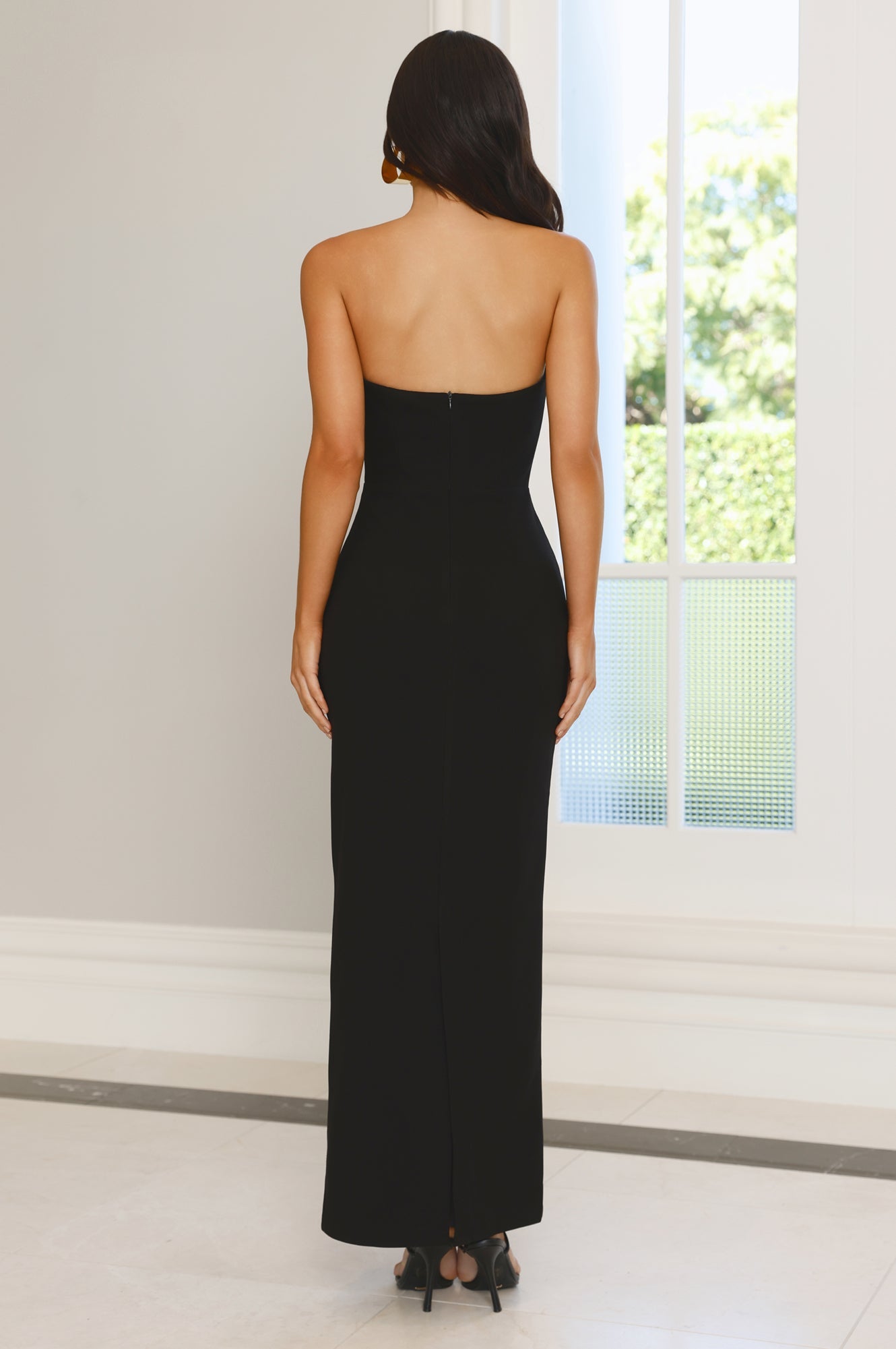 Luxe Lifestyle Strapless Maxi Dress Black