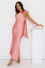 Kissed By Moonlight Satin Maxi Dress Pink