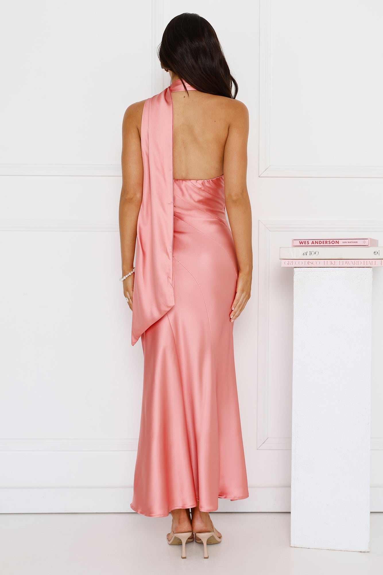 Kissed By Moonlight Satin Maxi Dress Pink