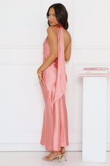 Kissed By Moonlight Satin Maxi Dress Pink